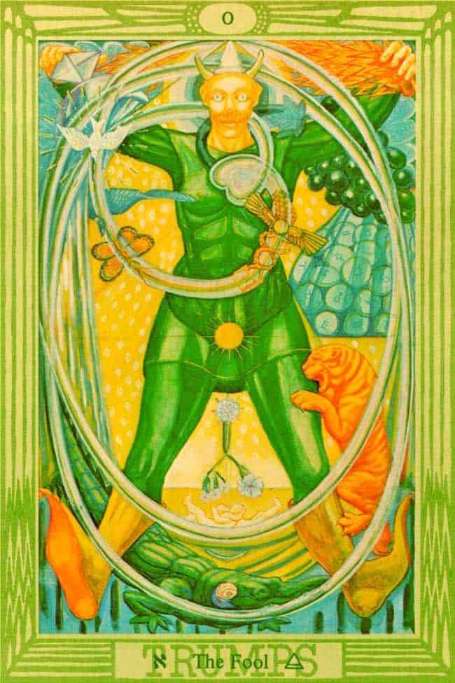 Tarot card the fool from crowley's deck